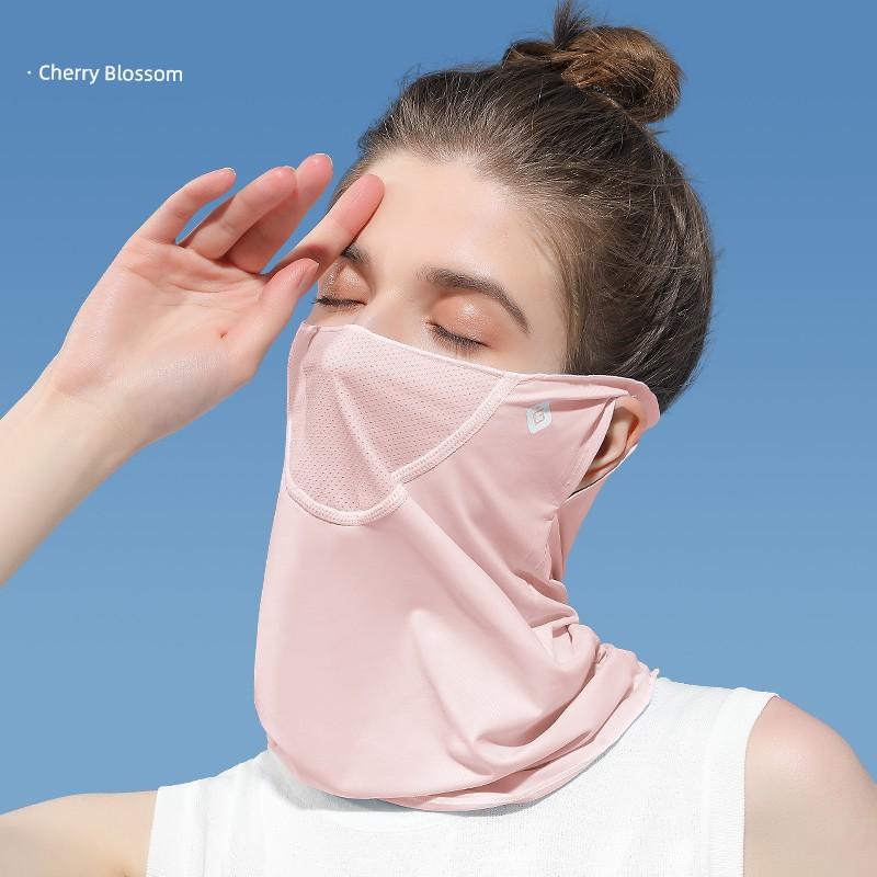 Ice Silk Full Face Women Sun Mask Scarf Bandana