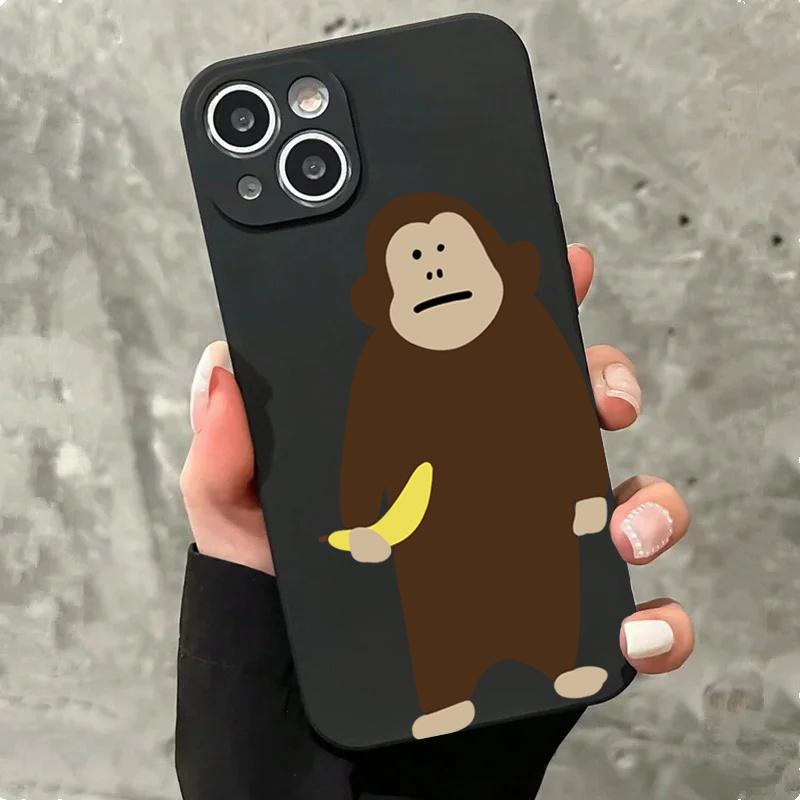 Funny Cartoon Monkey Print Phone Case For iPhone 11 Case iPhone 13 12 14 15 16 Pro Max 7 8 Plus SE XS X XR Shockproof Soft Cover