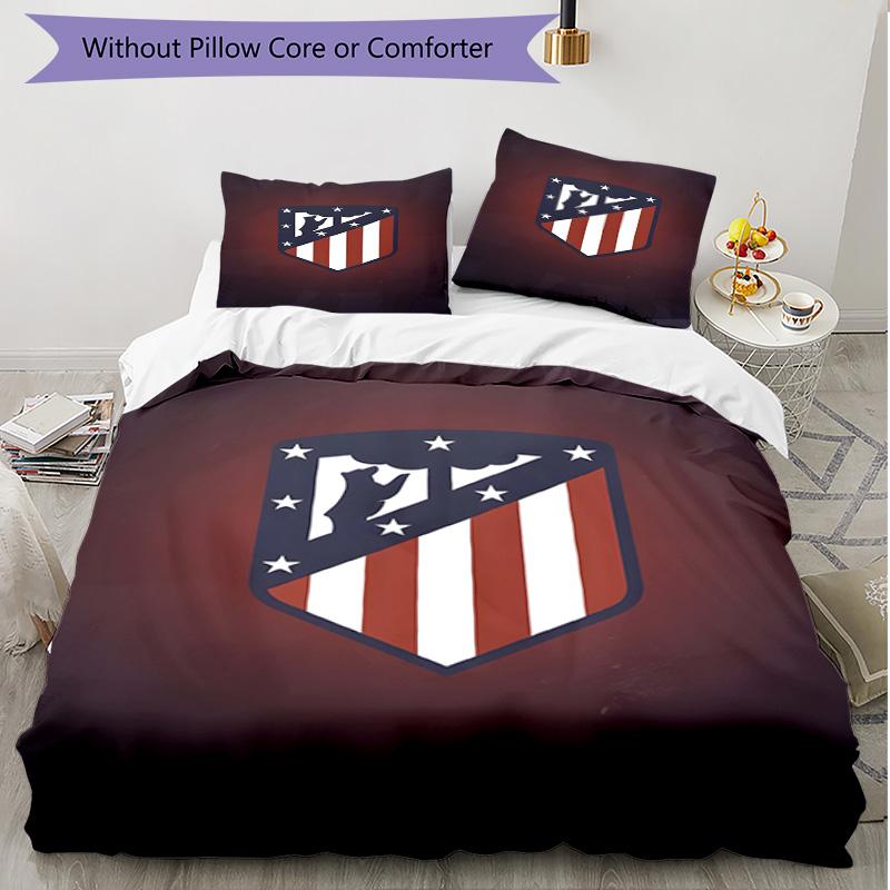 3pcs Duvet Cover Set (1*Duvet Cover + 2*Pillowcase, Without Core), football club Print Soft All‑Season Bedding Set, Home Bedroom Decor Gift