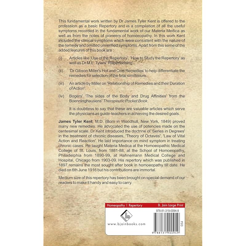 Repertory of the Homeopathic Materia Medica (Medium Reperetory Edn)