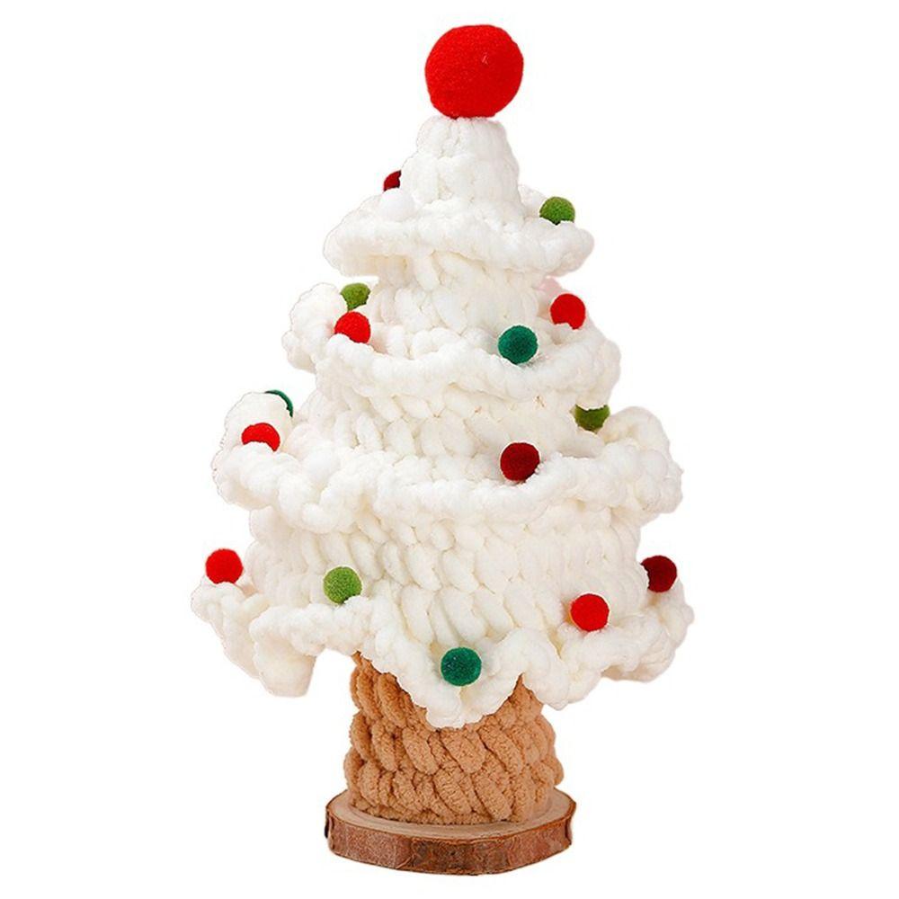 Finished Crochet Christmas Tree Hand Woven Artificial Knitted Tabletop Ornament  Christmas Day