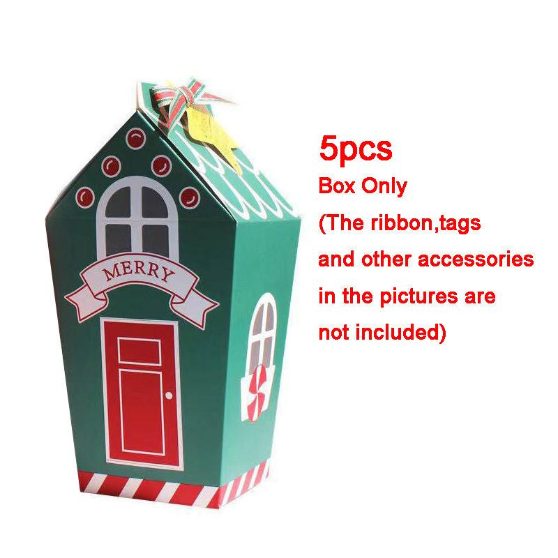 

510pcs Christmas Party Gift Paper Sweet Favour Candy Boxes Cute Interesting Green 5Pcs