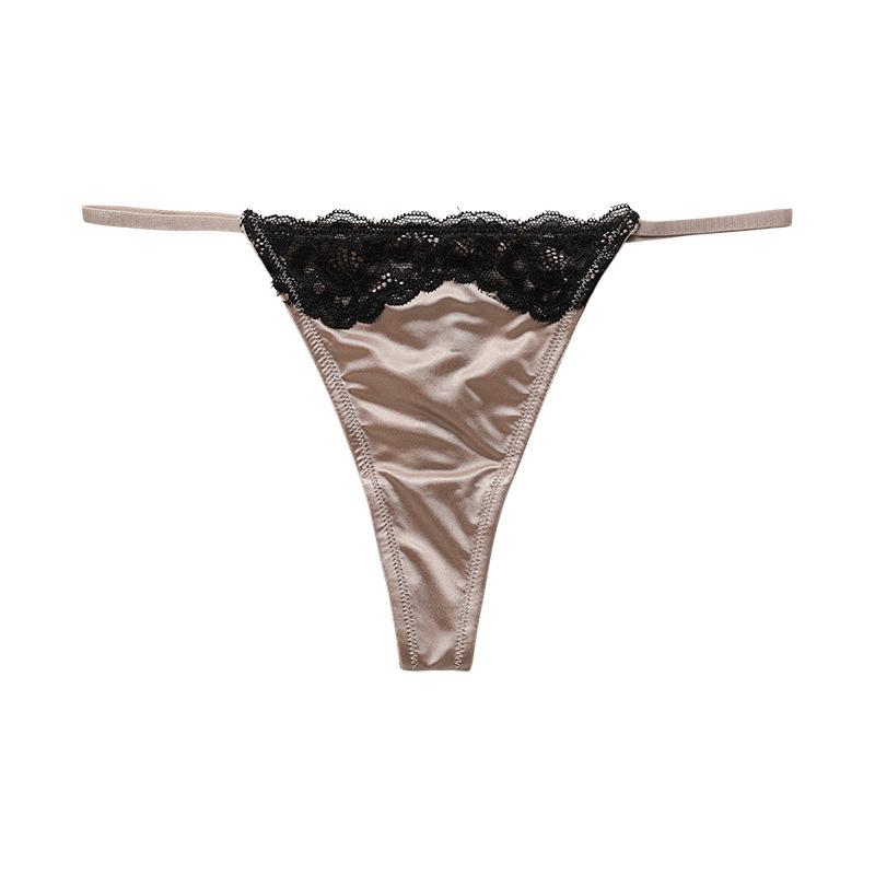 

Sexy French T-panties women s lace lace pure cotton crotch seamless ice silk quick-drying breathable panties women XL