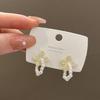 European and American Retro Pearl Flower Earrings Women's Exquisite Versatile Slightly Inlaid Zircon Stud Earrings Cold Wind Simple Personalized