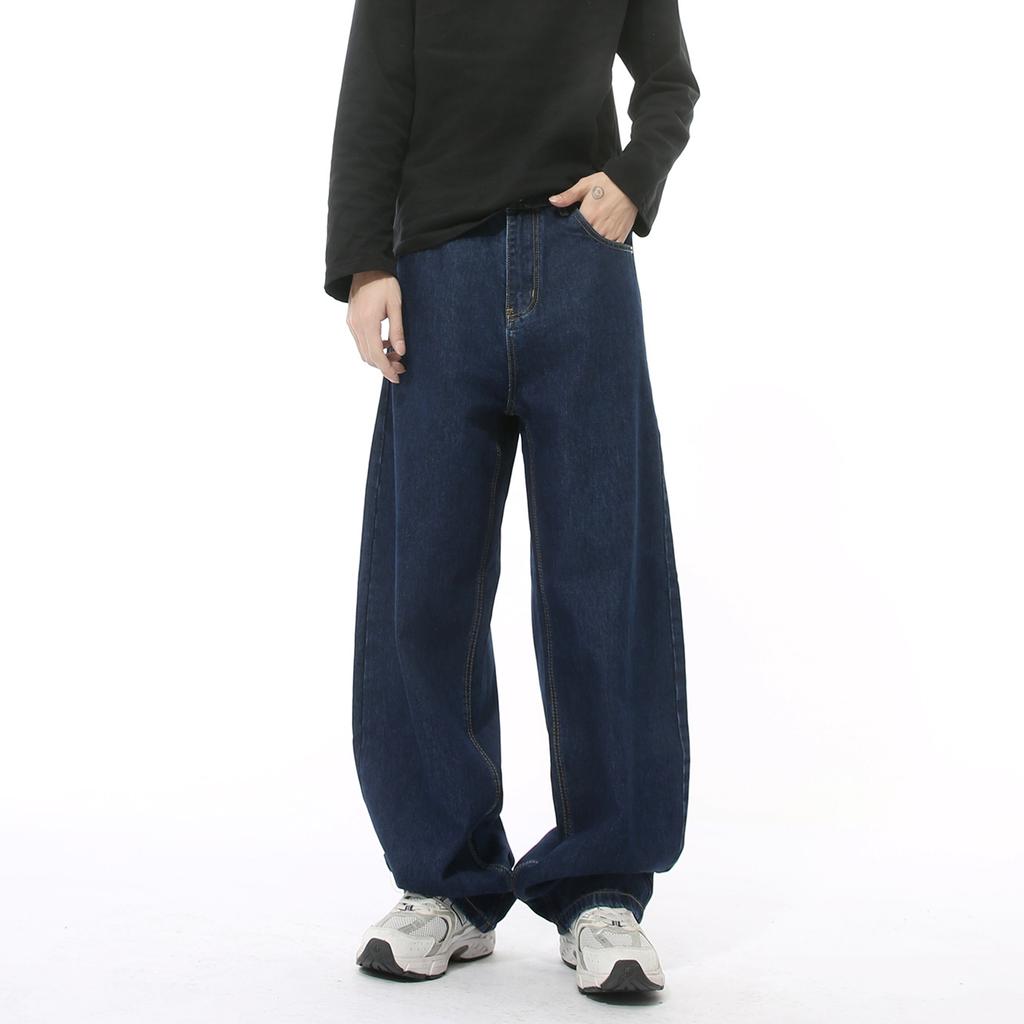 | Multi-color, American Retro Washed Scimitar Jeans Casual Wide-leg Pants