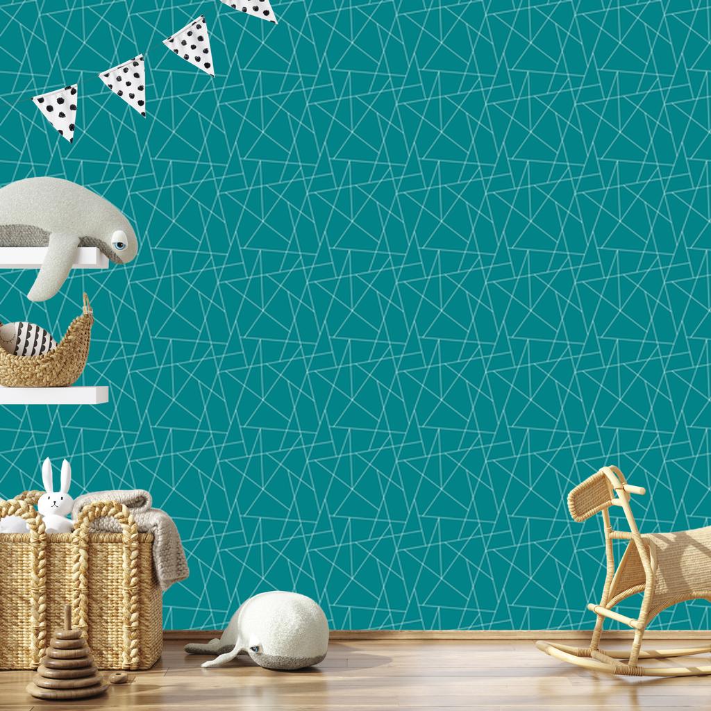 Wallpaper Geometric pattern turquoise, fine detail 50x1000
