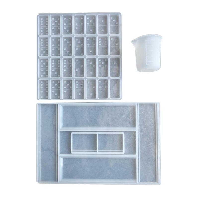 Handicrafts Soap Candle Resin Casting Mold DIY Crafts Mold Handmade Domino Storage Box Mold Aroma Plaster Silicone Mold