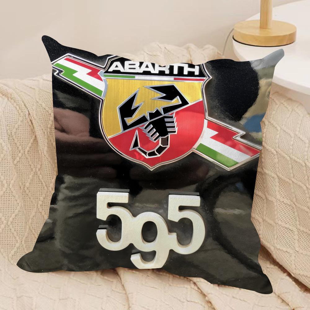 A-Abarth Racing Car Logo Cool Cushion Cover Silky Short Plush Invisible Zipper Dustproof Sofa Pillow Case For Home Decor