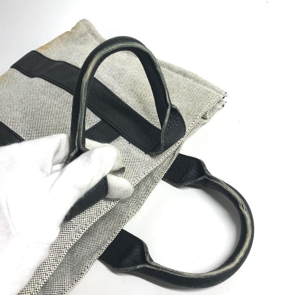 Hermes Sacquain PM Tragetasche Handtasche Toile H / Leder Schwarz/grau