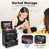 Professional Wheeled Makeup Case with Lock-Large Capacity Cosmetic Trolley Cart Hairdryer Holder for Hairdressers/Makeup Artists