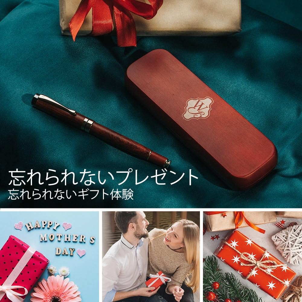 Wordsworth Premium Bamboo Fountain Pen Set Medium Gift Includes 6 Ink Cartridges and Ink Converter Ideal for and Smooth Writing & Black's - Nib, Case;