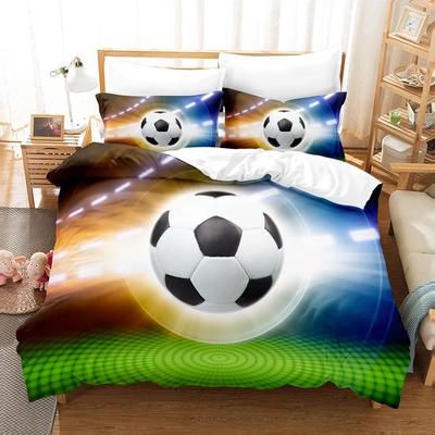 Kids Football Duvet Cover Set For Boys Girls Bedroom Decor Balls Sports Bedding Set Full Queen Microfiber Soccer Comforter Cover