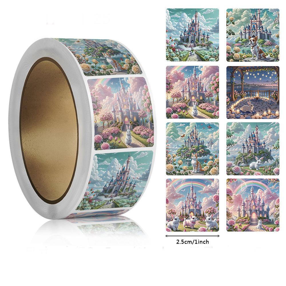 Custom Logo Stamp Stickers Cute Thank You Square Decoration X091
