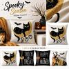 4PCS Halloween Pillow Covers Linen Printed Waist Cushion Covers Home Decorative Pillowcases for Sofa Bedroom Living Room