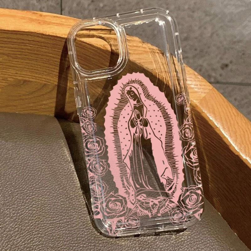 Minimalist Slogan Jesus Girl Tulip Phone Case for iPhone 16E 16 15 14 Pro Max Plus 11 12 13 XR 7 8 Plus SE2 Shockproof Tpu Cover