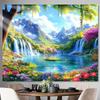 Ein lebendiges Wasserfall-Garten-Wandbild, perfekt für den Innen- und Außenbereich in einem Zuhause oder Büro