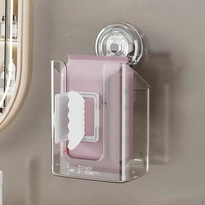 Bathroom Wall Mount Wipe Storage, Toilet Paper Holder, MultiPurpose Organizer Trans White Suction