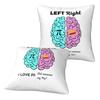 Left Right Brain Hemisphere Pi Pie Math Joke 2 Pcs Square Pillowcase Pillow Cover Cushion Decor Comfort Throw Pillow For Home