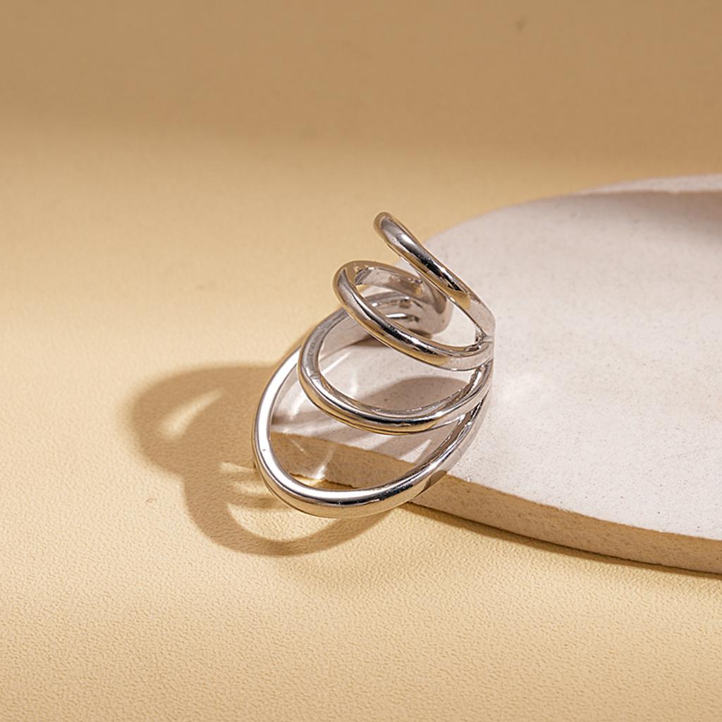 Zircon Irregular Geometric Fishtail Multi-layer Ear Piercing Ear Bone Clip Commuter Earrings
