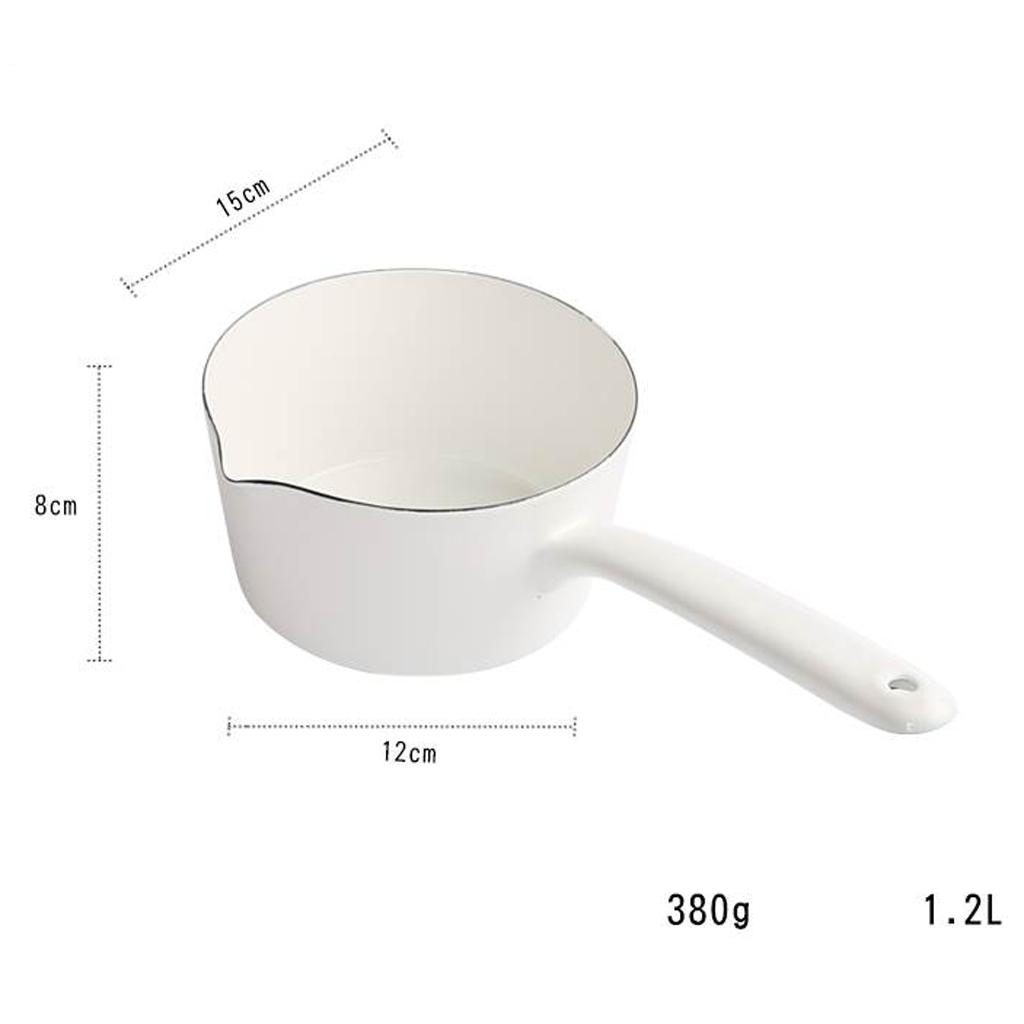 Enamel Chocolate Milk - Coating SaucePan Melting Pot Kitchen Cookware, On Electric Stove/Halogen Stove/Induction Cooktop