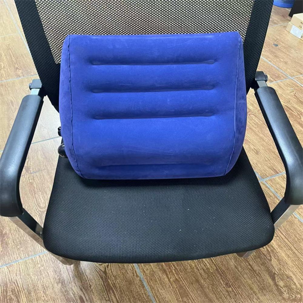 Soft Fabric Travel Waist Cushion PVC Liner Air Waist Support Lumbar Back Pad  Airplane Travel