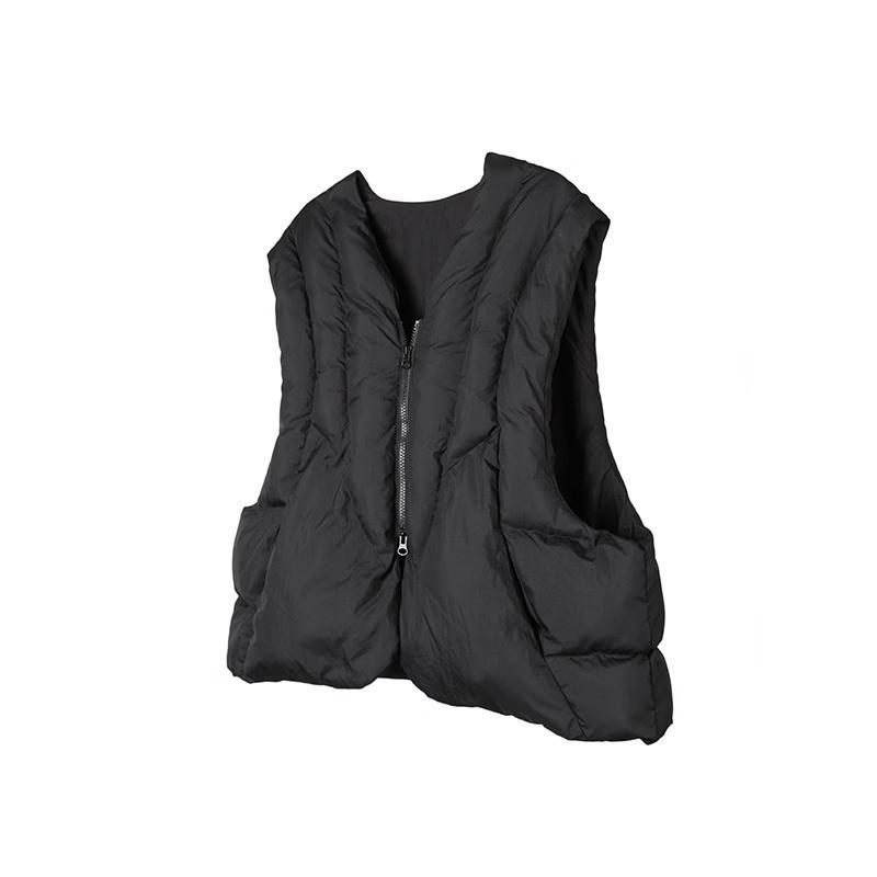 Unisex Thick Vest American Deconstructed Design Fall Winter Streetwear Loose Sleeveless Jacket Cleanfit