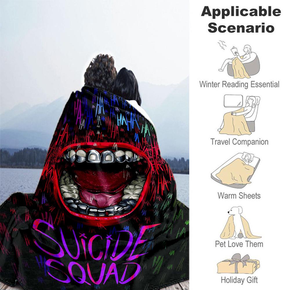 1PC Suicide Squad Outdoor Flannel Blanket Soft Plush Decor for Picnics, camping,Bedroom, Playroom, Office1192A
