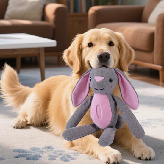 Dog Chew Toy Squeaky Dog Toy Cute Pet Shape Puppy Toy Built-in Sound Pet Toy Interactive Chew Toy Waffle Plush for Dogs Oral Cleaning
