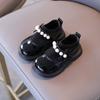 Little Girls Fashion Princess Pearl Leather Casual Low Top Flat Shoes
