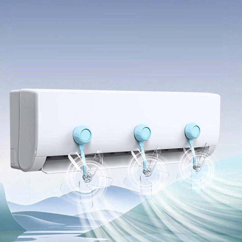 1/3PCS  X Fan Suction Cup Air Conditioning Ventilator Windmill Shaped Wall Mounted Conditioning Guide Fan Anti Direct Blowing