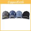 Water Wash Denim Trendy Distressed Baseball Cap For Streetwear Wear Fashion