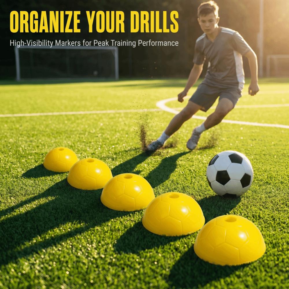 5PCS PE Soccer Marker Set Top Hole Sports Marker Discs Portable Agility Marker Set Outdoor Exercise