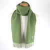 Toller LOEWE Schal Wendbar Anagramm-Logo Lederpatch Khaki Grün Beige Grau Wolle Gebraucht