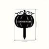 Iron Garden Stakes Set Personalized Pumpkin House Number Sign Lawn Yard Durable Metal Decoration