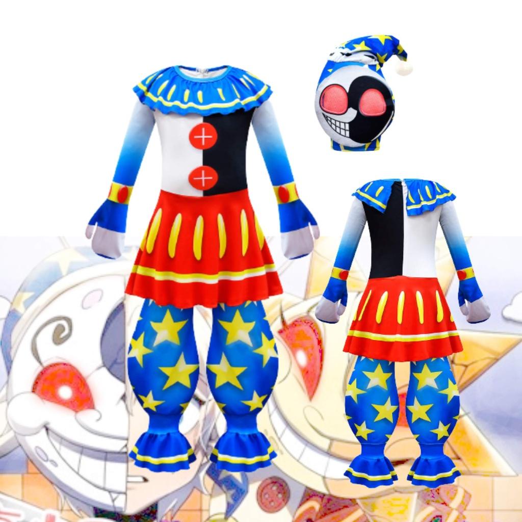 Cosplay Costume For Kids Sun And Moon Clown Halloween Jumpsuit 4630