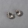 Cold Wind Niche Design Striped Hollow Versatile Earrings 18K Real Gold Earrings Semi-Round Stud Earrings Women