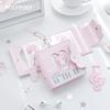 MINKYS Kawaii Wellenmuster PU-Leder 3-Ring Kpop Fotokarten-Ordnerbuch 3 Zoll Einzelfach Idol-Karten-Organizer Aufbewahrungsbuch