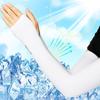 1 Pair Nylon Women Men Arm Cover Summer Cool Hand Sleeves Anti-UV Fingerless Long Sleeves Ice Silk Anti-Sunburn Arm Sleeve