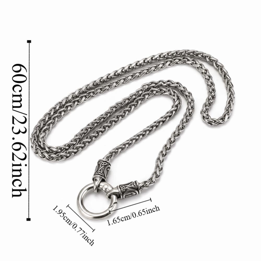 Collier Viking en Alliage de Zinc Fermoir Rond Ouvert Style Ethnique Choker Collier Chaîne Os de Dragon Rétro