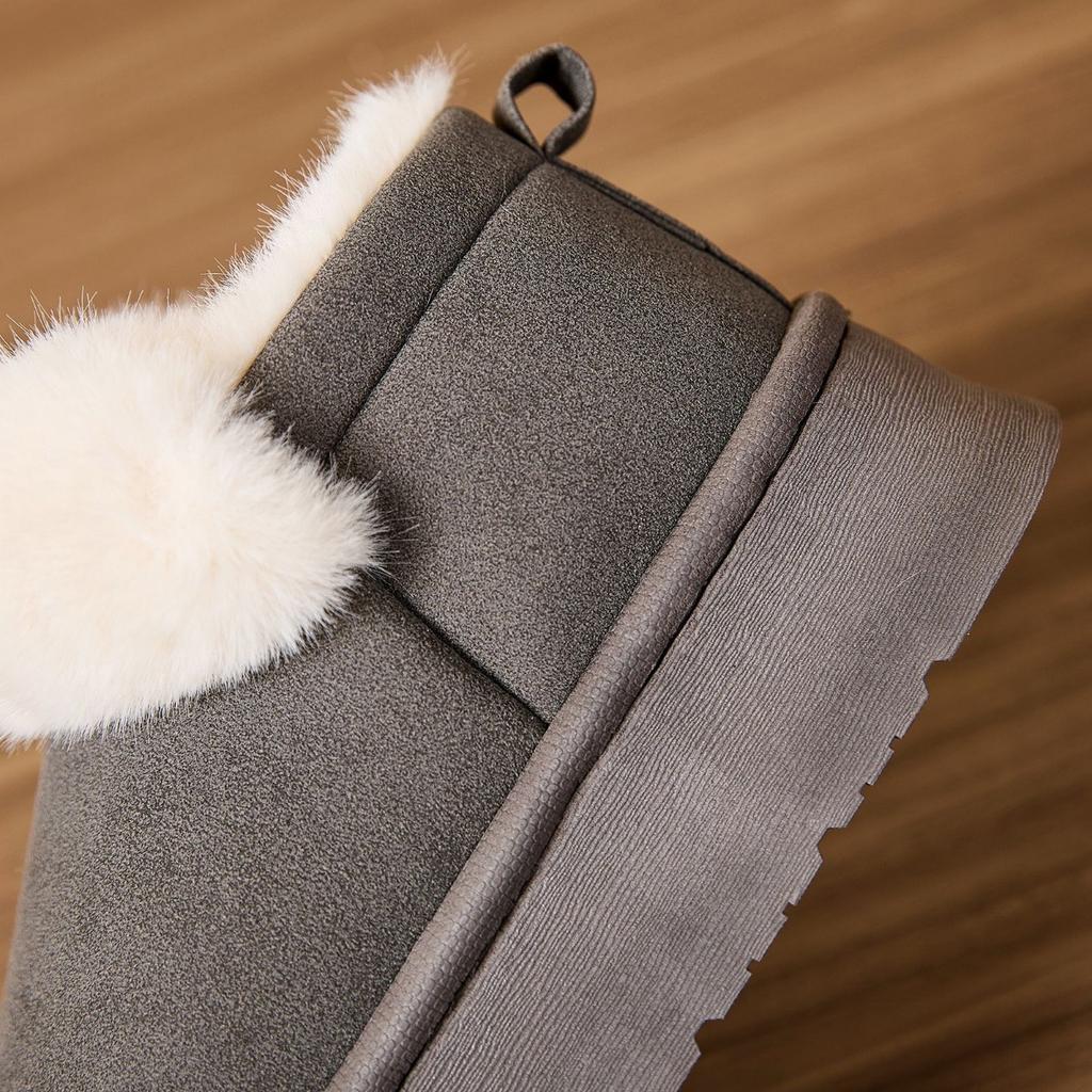 Warm Home Cotton Shoes for Autumn and Winter, Indoor Non Slip Cotton Slippers for Home Wear, Thick Soled Plush Short Boots for Outerwear