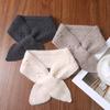 Women's 100% Pure Wool Perforated Knitted Small Bow Tie Scarf Warm Printed Neck Guard Woolen False Collar Fashion Accessory