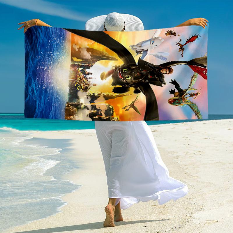 Toothless Fashion Beach Towel: Ideal for Summer Adventures Soft, absorbent and quick drying suitable for swimming and bathing