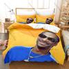 Rapper Snooop Doggy Dogg Bedding Set Duvet Cover + 2 Pillowcases West Coast Rap Portrait Bed Linens