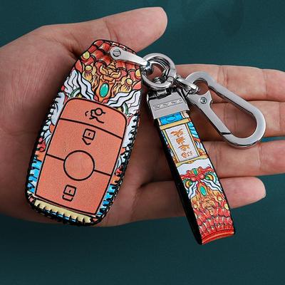 Leather Key Cover Remote Car Key Case for Mercedes Benz Clk 200 W213 Amg Glc A C E S Class W203 W204 W205 W212 W176 CLA