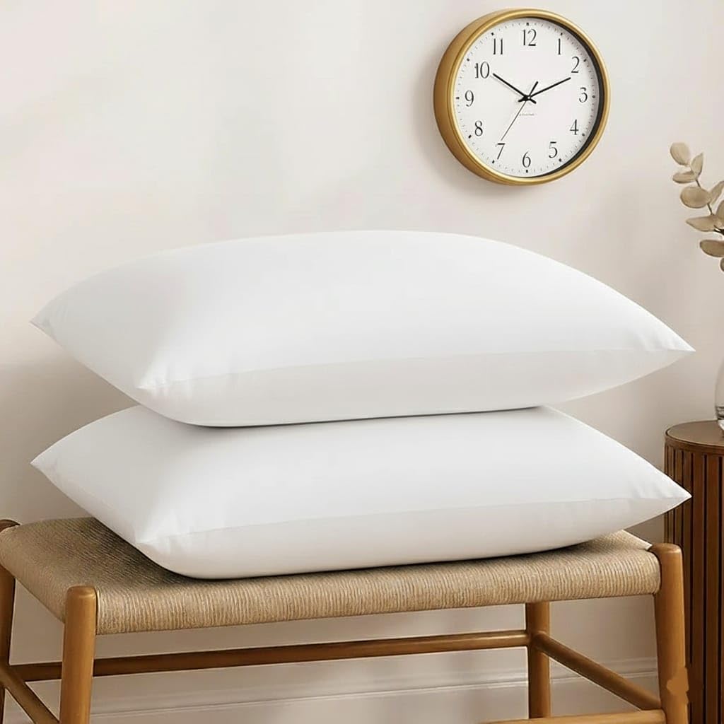 Microfiber Pillow | Set of 6 | Basic Size 41 x 61 CM | Pack of 6 (6, White, King (U.K. Standard))