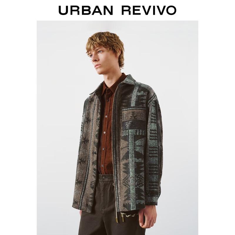 UR Men's Retro Pattern Long-Sleeve Casual Shirt