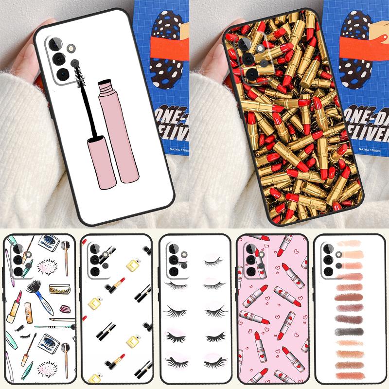 Lipstick Make Up For Samsung Galaxy A55 A35 A15 A54 A34 A14 A53 A33 A13 A05 A06 A16 A22 A32 A52 Phone Case