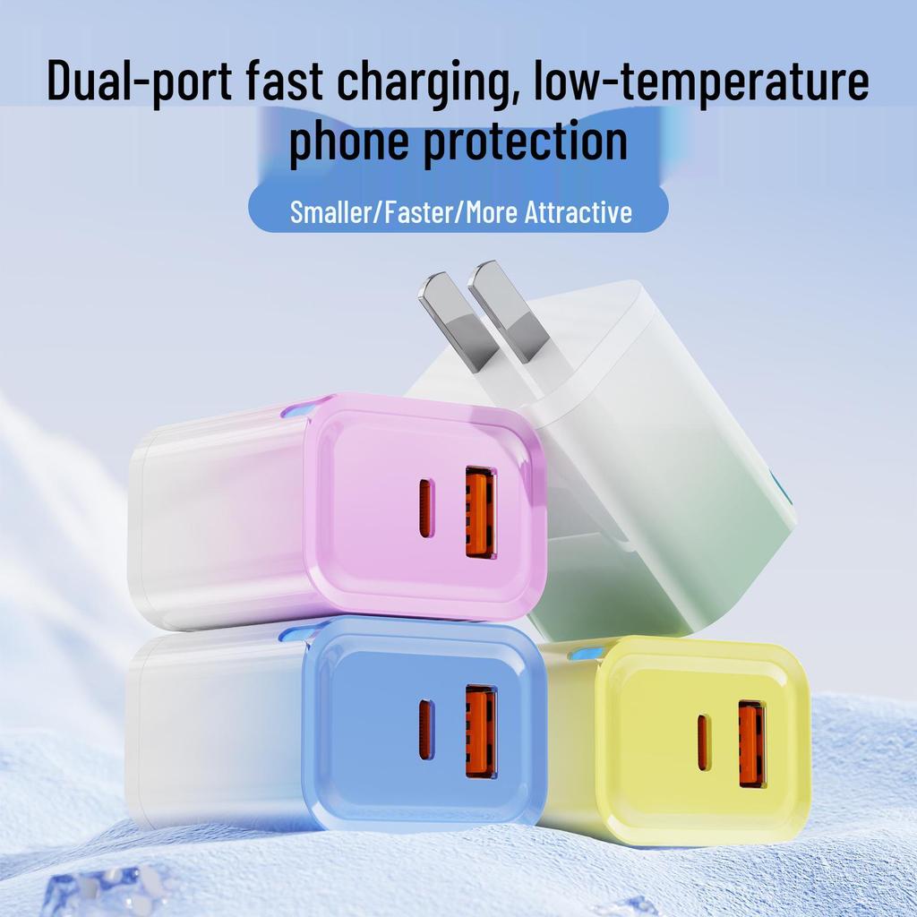 Gradient Macaron 22W GaN Charger for Apple, Huawei, Samsung, Xiaomi - Super Fast Charging Plug