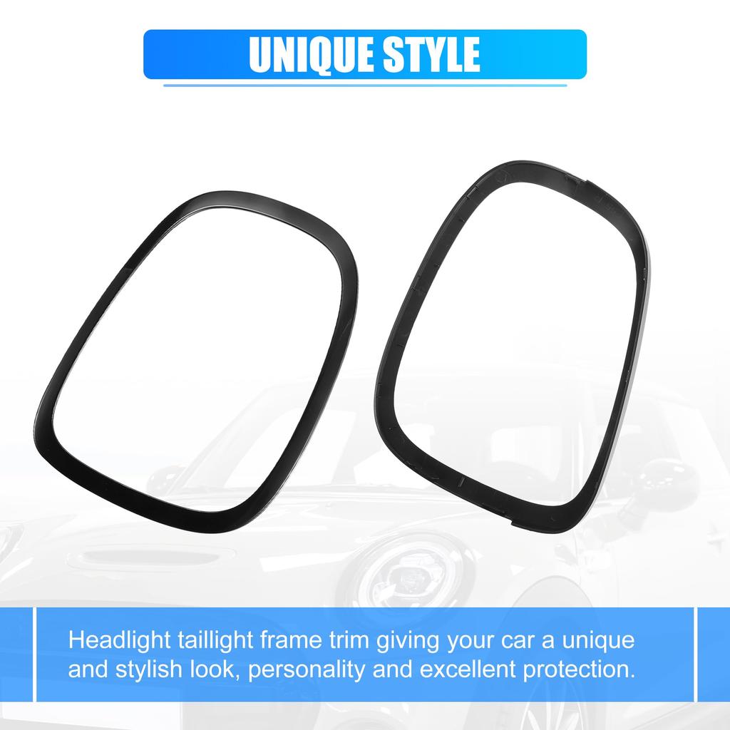 X AUTOHAUX Headlight Rings and Taillight Surround Trims for MINI Cooper F57 Part and 51137300632 F55, F56, (2014-2019, 2020-2021) - Numbers