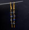Orecchini in Perle di Opale Etiope Nero Naturale Opale Multi Fuoco Oro 14K Cabochon Perline